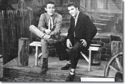Jimmy Dean and Elvis Presley on the Jimmy Dean WMAL-TV Show, March 23, 1956.