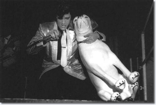 Elvis Presley and 'Nipper' Pan Pacific Auditorium - October 28, 1957