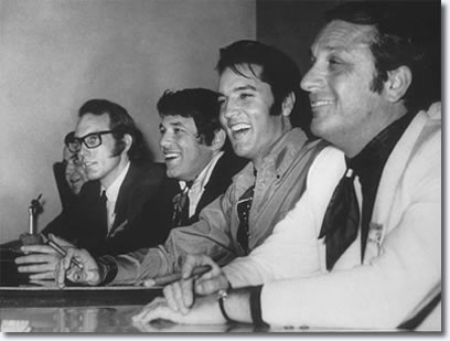 In this picture we can see the four important men who created this special, from left to right; Bones Howe (Recording Producer/Engineer), Steve Binder (Producer/Director of the show), Elvis Presley (THE MOST IMPORTANT MAN!) and Bob Finkel (Executive Producer of the show).