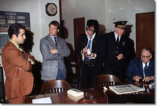 Denver Police HQ with Jerry Kennedy ( in uniform ) and George L Seaton ( seated )