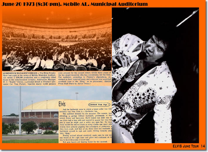 Elvis Presley : Municipal Auditorium : Mobile AL : June 20, 1973