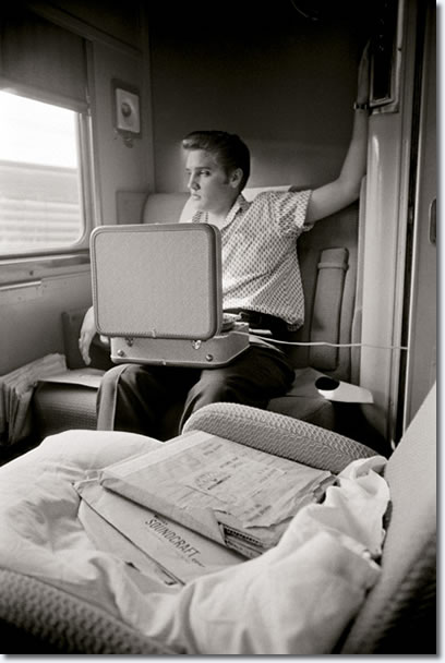 During the train ride Elvis listened over and over again to the recordings he had made the previous day.
