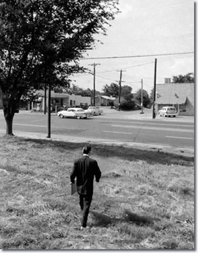 July 4, 1956 - When the train finally got near Memphis, Elvis asked to get off at a stop near the outskirts of town called White Station