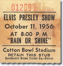Ticket - Dallas, TX. Cotton Bowl Oct 11, 1956