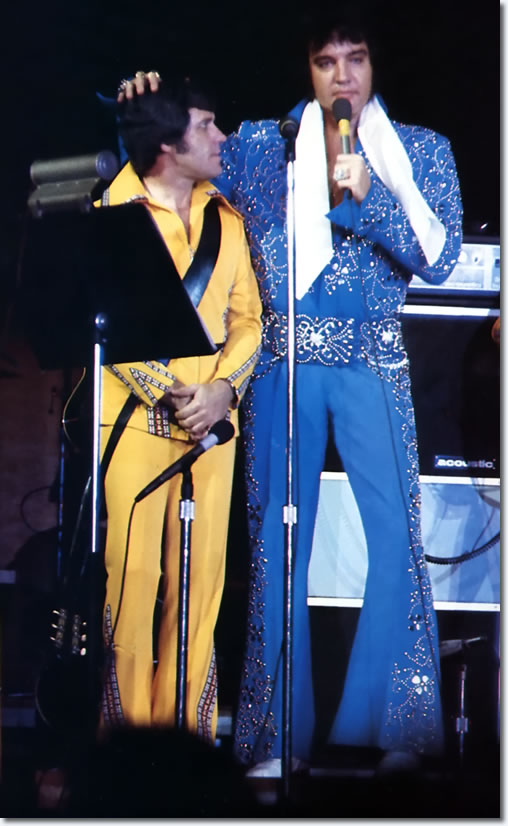 Charlie Hodge and Elvis Presley - Center Arena, Seattle, Washington - April 29, 1977.