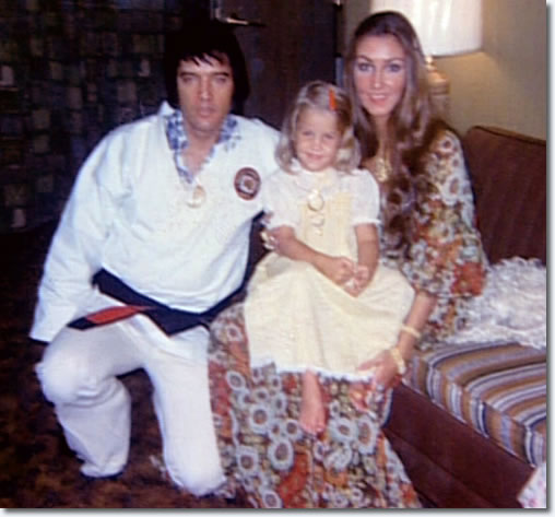 Elvis and Lisa Marie Presley and Linda Thompson : July 1, 1973.