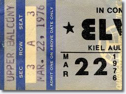 Ticket, Elvis Presley Show : Kiel Auditorium St Louis, Miss
