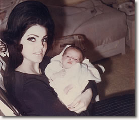 Priscilla, with Lisa Marie, at home for the first time
